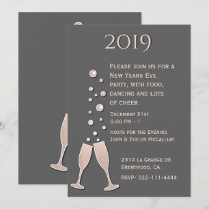 Invitación a la fiesta de Nochevieja en Champagne