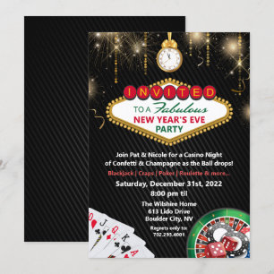Invitación a la fiesta de Nochevieja en el casino 