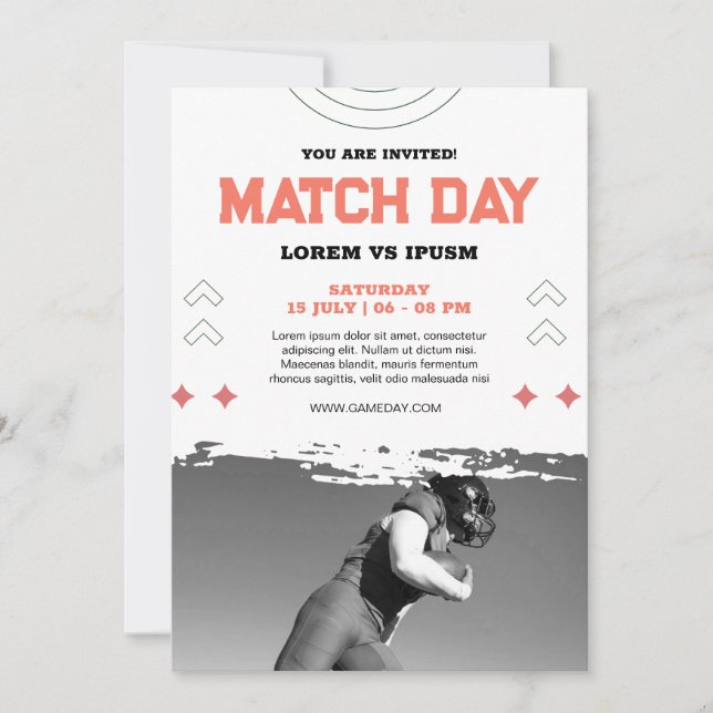 Invitación a la fiesta de observación de fútbol Dí (Anverso)