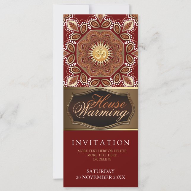 Invitación a la fiesta de Om Earth del Calentamien (Anverso)