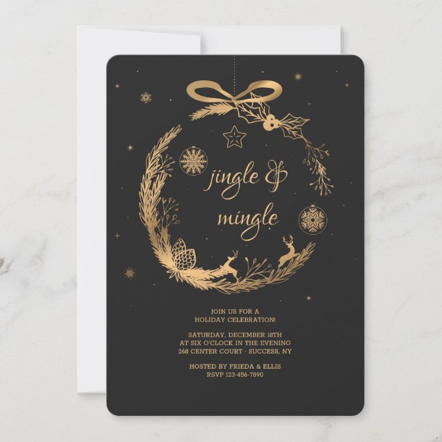 Invitación a la Fiesta de Ornamentos de Navidad Do (Anverso)