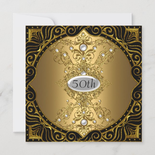 Invitación a la Fiesta de Oro del Cumpleaños Númer (Anverso)