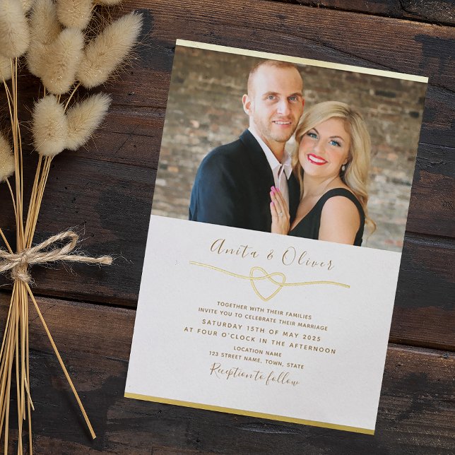 Invitación a la Fiesta de Oro Romántica de la Boda (Subido por el creador)