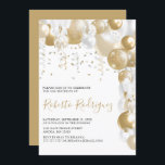 Invitación A La Fiesta De Oro Y Cumpleaños Blanca<br><div class="desc">Una elegante invitación de cumpleaños con temática dorada y blanca, para cualquier edad, con un fondo blanco clásico y una elegante fuente de escritura, perfecta para él o ella. La invitación se personaliza fácilmente cambiando el nombre, fecha, hora, día, lugar y rsvp. Todos los estilos de fuente, tamaños y colores...</div>