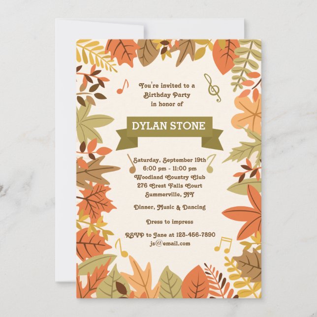 Invitación a la Fiesta de Otoño (Anverso)