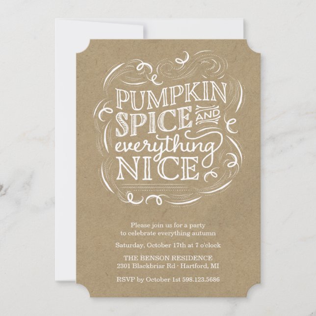 Invitación a la fiesta de otoño con especias de ca (Anverso)