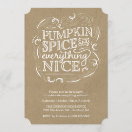 Invitación a la fiesta de otoño con especias de ca