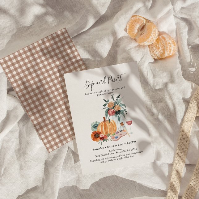 Invitación a la fiesta de otoño de pintura y bebid (Subido por el creador)