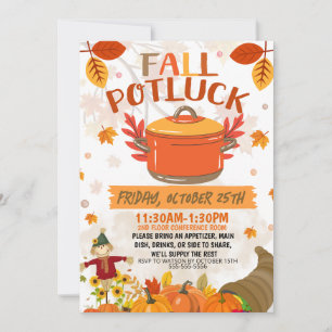 Invitación a la fiesta de otoño de Potluck, invita