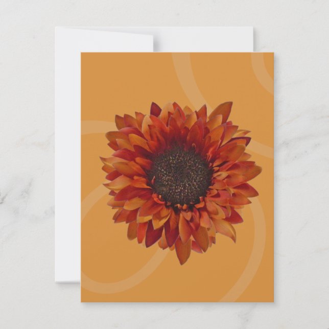 Invitación a la Fiesta de Otoño - Girasol Naranja (Anverso)