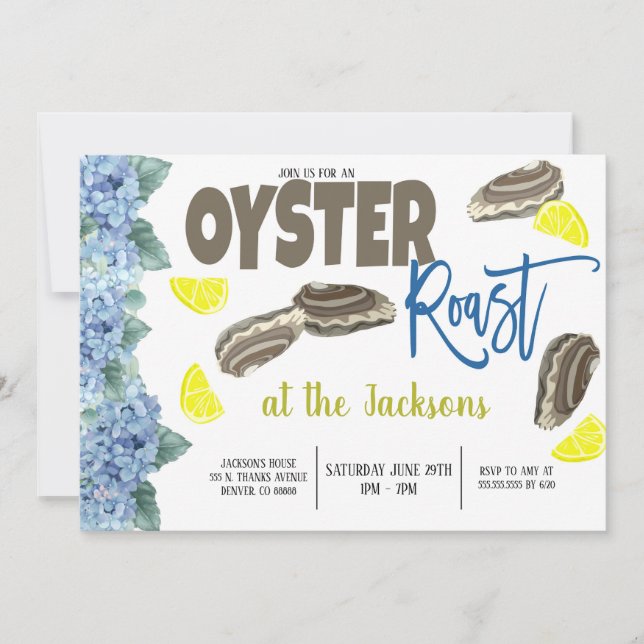 Invitación a la fiesta de Oyster Roast (Anverso)