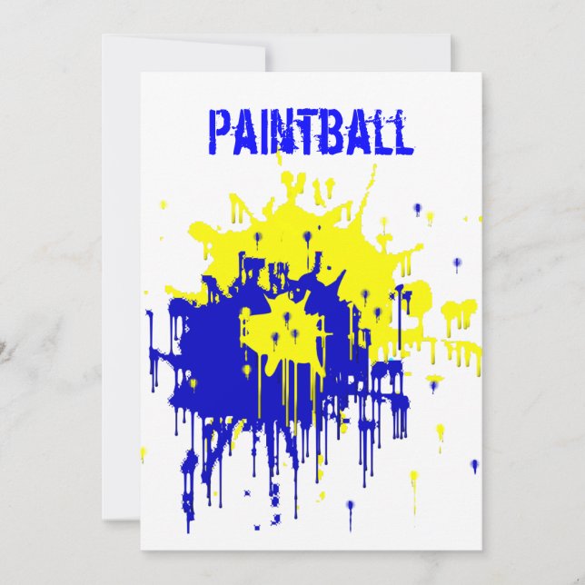 Invitación a la fiesta de Paintball (Anverso)