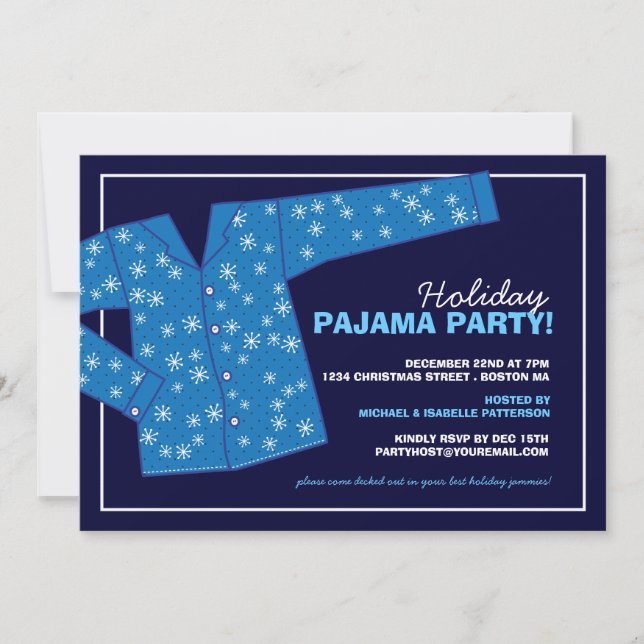 Invitación a la fiesta de Pajama de feriado de Nav (Anverso)