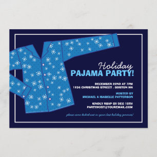 Invitación a la fiesta de Pajama de feriado de Nav