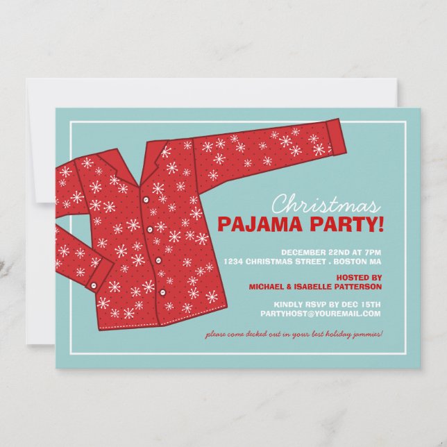 Invitación a la fiesta de Pajama de feriado de Nav (Anverso)