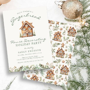 Invitación a la Fiesta de Pan de Jengibre Navideño