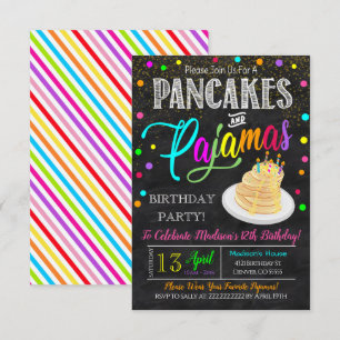 Invitación a la fiesta de panqueques y pijamas