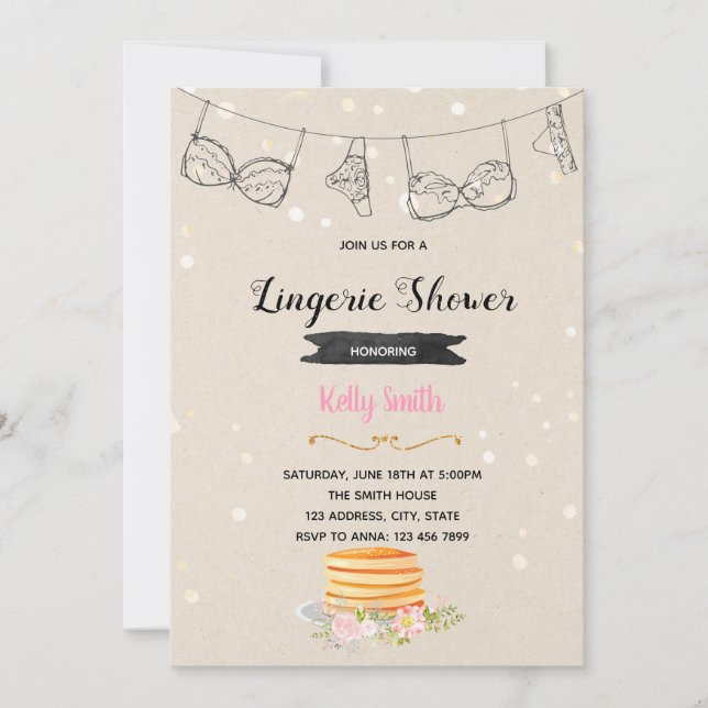 invitación a la fiesta de panqueques y ropa interi (Anverso)