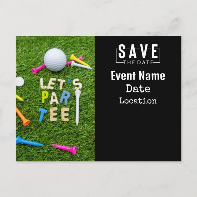 Invitación a la fiesta de par de golf con pelota d (Anverso)