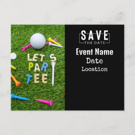 Invitación a la fiesta de Par tee de golf con pelo