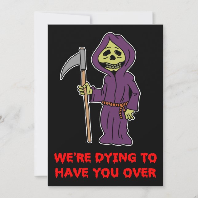 Invitación a la fiesta de Parca Grim Reaper de Hal (Anverso)