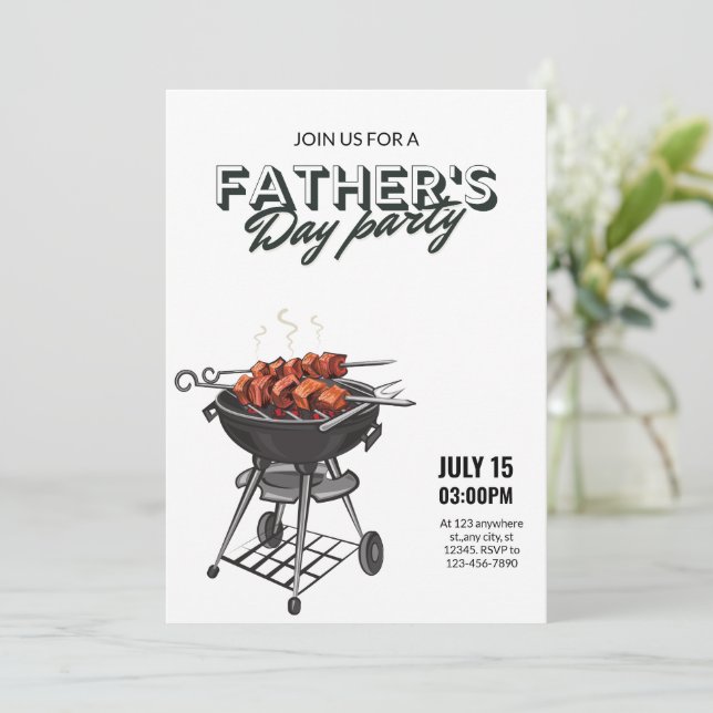 Invitación a la fiesta de parrilla del Día del Pad (Anverso de pie)