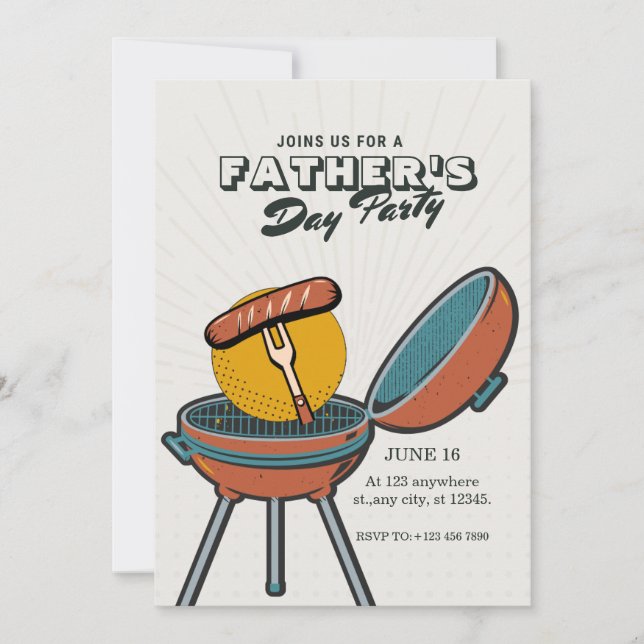 Invitación a la fiesta de parrilladas del Día del  (Anverso)