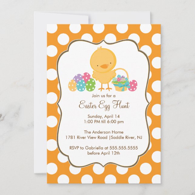 Invitación a la fiesta de Pascua de la Caza de Hue (Anverso)