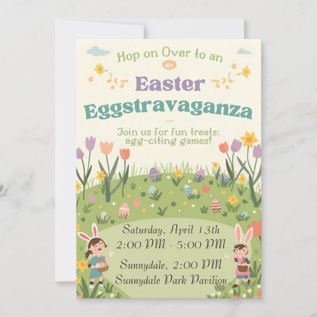 Invitación a la Fiesta de Pascua Extravagante – Di (Anverso)