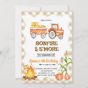 invitación a la fiesta de paseos en carro de heno,