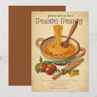 Invitación a la Fiesta de Pasta Celebración de Cen
