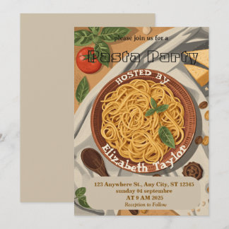 Invitación a la Fiesta de Pasta Celebración de Cen