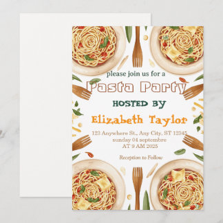 Invitación a la Fiesta de Pasta Celebración de Cen