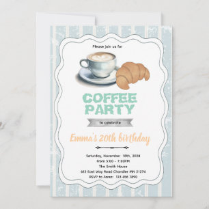 invitación a la fiesta de pastelería de café