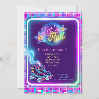 Invitación a la fiesta de patinaje con luces