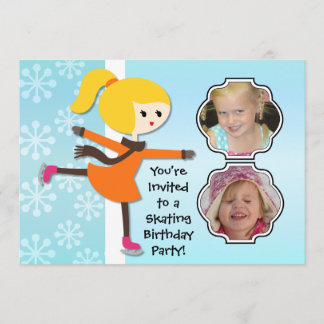 Invitación a la fiesta de patinaje de cumpleaños d