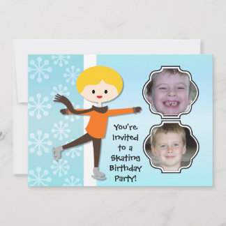 Invitación a la fiesta de patinaje de cumpleaños d
