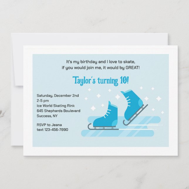 Invitación a la Fiesta de Patinaje de Invierno (Anverso)