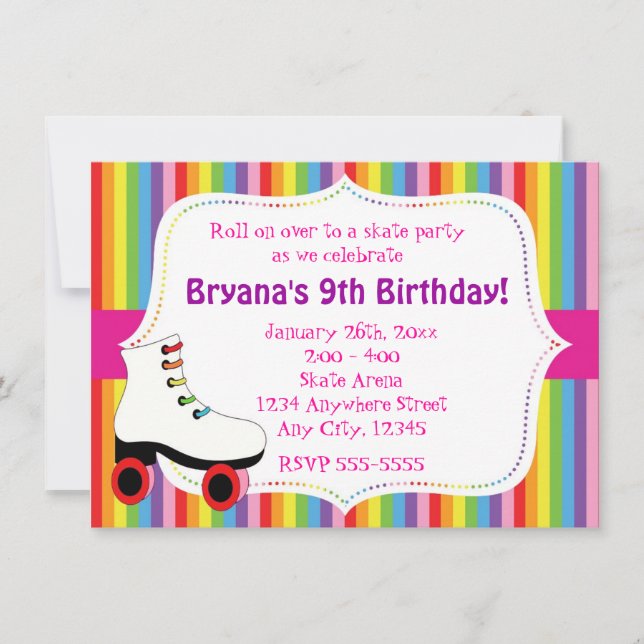 Invitación a la fiesta de patinaje sobre hielo (Anverso)