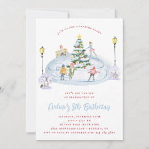 Invitación a la fiesta de patinaje sobre hielo de