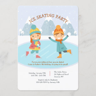 Invitación a la Fiesta de Patinaje sobre Hielo par
