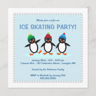 Invitación a la fiesta de patinaje sobre hielo pin