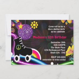 Invitación a la fiesta de patinaje sobre ruedas Di
