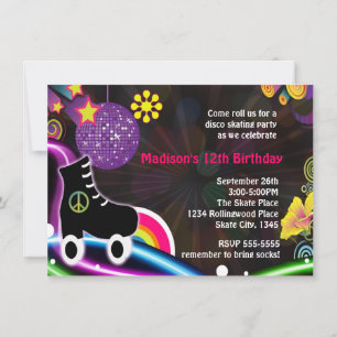 Invitación a la fiesta de patinaje sobre ruedas Di