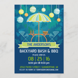 Invitación a la fiesta de patio de noche de verano