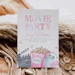 Invitación a la fiesta de películas de chica<br><div class="desc">Invitación de cumpleaños de Fiesta de cine Listo para ser personalizado por usted!</div>