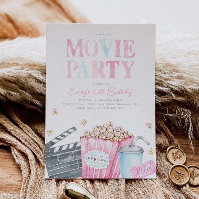 Invitación a la fiesta de películas de chica (Subido por el creador)