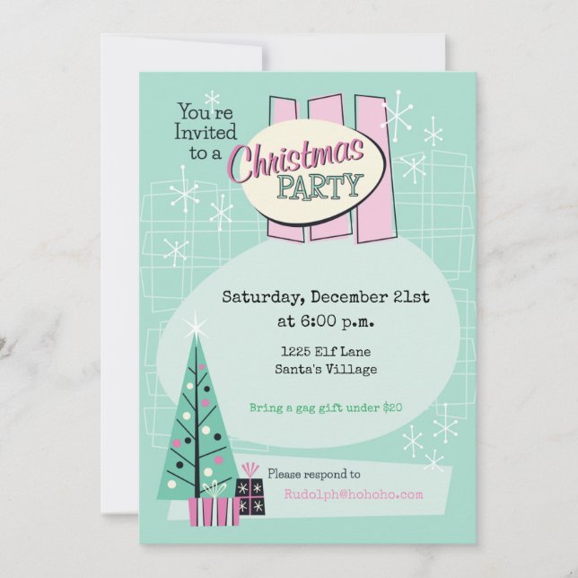 Invitación a la fiesta de Personalizable de Navida (Anverso)