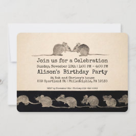 Invitación a la fiesta de Personalizable de ratone
