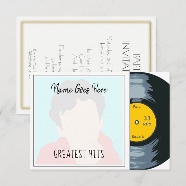 Invitación a la fiesta de personalizable de regist (Anverso / Reverso)